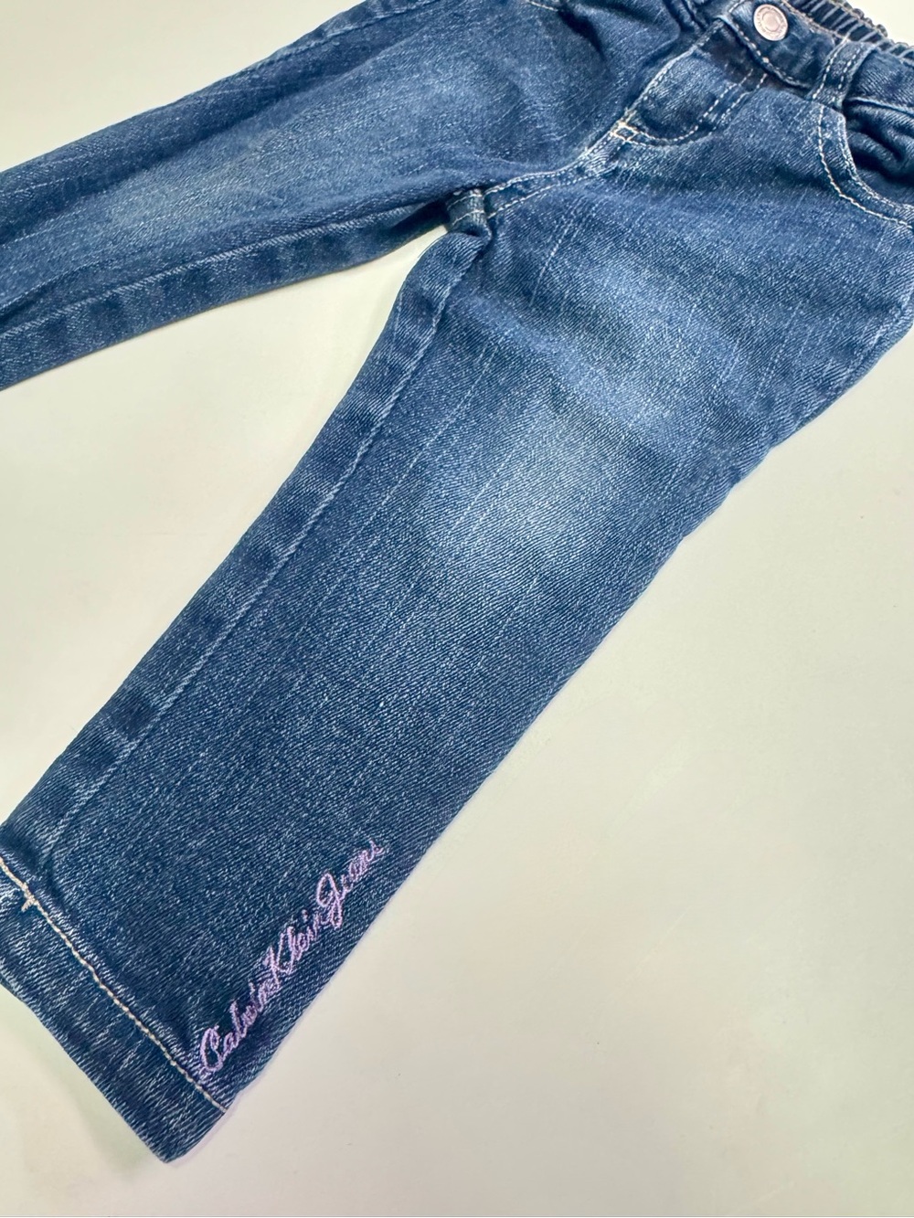 Girls' CALVIN KLEIN— Dark Blue Denim Jeans